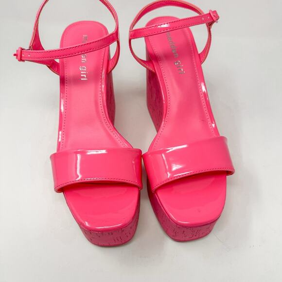 New Madden Girl Theo-C Pink Wedge Heel Platform Sandals size 7.5 - Picture 5 of 11